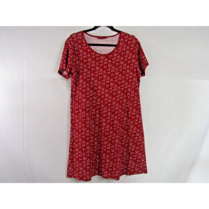 Old Navy Red Bow Dress sz L Mini Boho Cottgecore Flowy Vacation Cruise Preppy